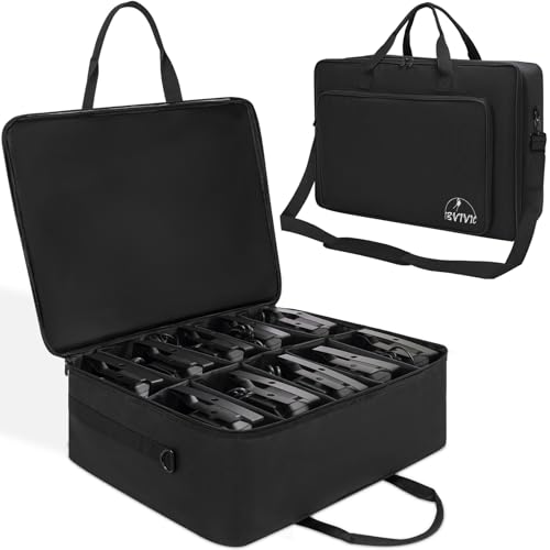 IBVIVIC 10 Par Padded Spotlight Bag 5/16'' Stage Lighting Storage Bag | for 10 Par Lights Bag with Dividers, Handle and Straps, Black (Bag Only) - size: 10 Par Lights Bag
