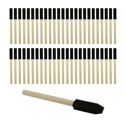 50pcs 1/2" Foam Brush with High Density Foam, mini Foam Brush for Small Project - size: 1/2 inch 50pcs