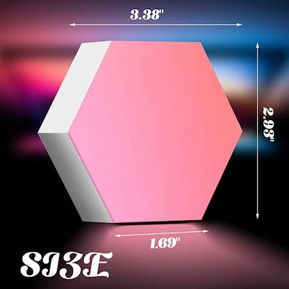 ODISTAR Remote Control Hexagon Wall Light,Smart Wall-Mounted Touch-Sensitive DIY Geometric Modular Assembled RGB led Colorful Light with USB-Power,Used in Bedroom (6-Pack) - color: 6-Pack Remote Control