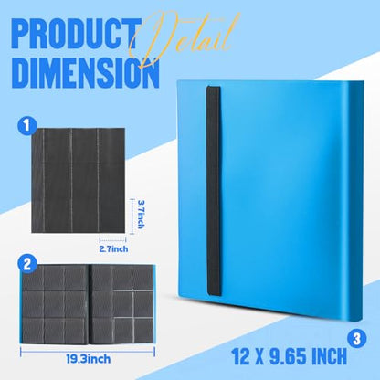 Card Binder 9-Pockets,Trading Card Binder,20 Pages, 360 Card Capacity Collection Binder, Card Folder for MTG, TCG, Game Cards & Sports Cards (Sky blue) - color: Sky blue