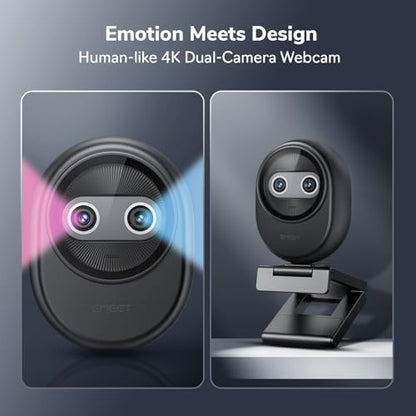EMEET Piko 4K Webcam for Streaming, World’s 1st Dual-Camera AI-Powered 4K Camera w/AI Autofocus, 3 Mics Array&3 Sound Modes, USB Webcam with Clip, Great for Streaming, Desk Setup - style: Piko w/ 3 Mics 3 Sound Modes