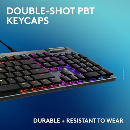 Logitech G915 X Wired Mechanical Gaming Keyboard, Double-Shot PBT Keycaps, Fully Programmable Keys, RGB Backlit Mac/PC Gaming Keyboards, Aluminum Finish, GL Tactile Switches, Black (Renewed) - style: Wired