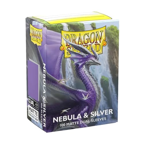 Dragon Shield | Matte Dual Standard Size Card Sleeves | 100ct - Smooth & Tough Premium TCG Sleeves - Compatible with Pokemon, One Piece, and Magic: The Gathering | Nebula & Silver - color: Nebula & Silver