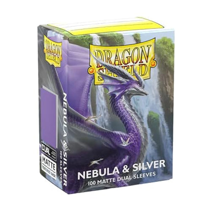 Dragon Shield | Matte Dual Standard Size Card Sleeves | 100ct - Smooth & Tough Premium TCG Sleeves - Compatible with Pokemon, One Piece, and Magic: The Gathering | Nebula & Silver - color: Nebula & Silver