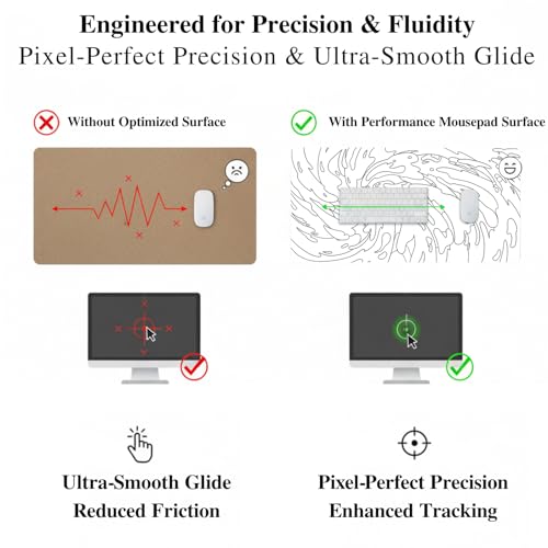Gaming Mouse Pad L (31.5x11.8in) - Abstract White Line Art Waves, Japanese Doodle Style - Desk Mat, Water Resistant Surface - color: White Ink Waves, size: 11.8x31.5''