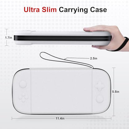 STARTRC GAMES Slim Carrying Case for Nintendo Switch 2 2025, Hard Shell Travel Case with 12 Game Card Slots, Portable Carry Bag for Switch 2 Console White - color: White