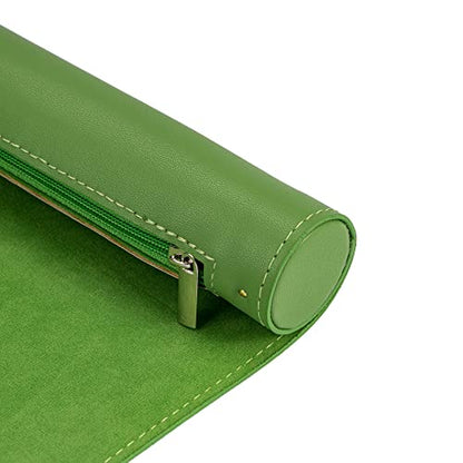 Cusdie 2 in 1 Dice Rolling Mat & Zippered Dice Holder DIce Tray- Compatible with DND Polyhedral Dice (Green) - color: Green