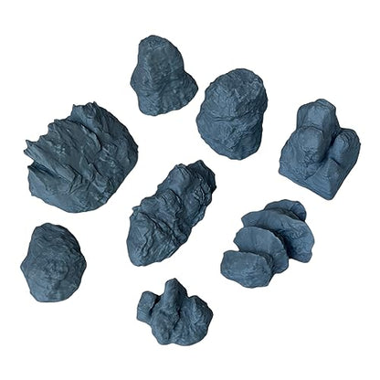 Tofer's Miniatures Set of 8 Rock Formation Stone Boulder Bundle, Terrain Scenery for Tabletop 28mm Miniatures Wargame, 3D Printed and Paintable Produced