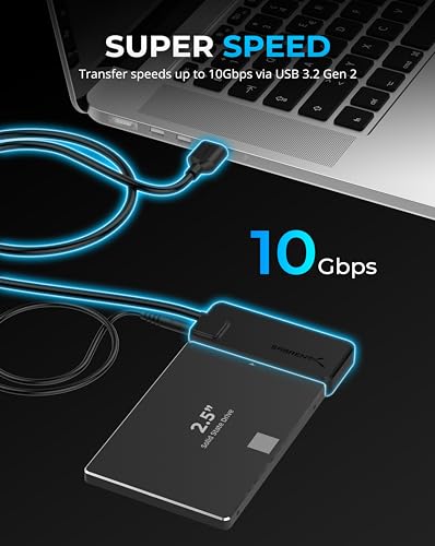 SABRENT USB 3.2 Type-A to SATA/U.2 SSD Adapter Cable (EC-U2SA) | Connects SATA & U.2 SSDs to USB; includes 12V/2A power supply; USB 3.2 - style: 2.5/3.5" SATA/U.2 SSD Adpater