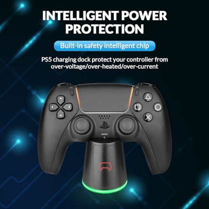 Charger Dock Station,Full Charged Within 2.5 Hrs,Dual Fast Charging Dock,RGB Backlit for PS5