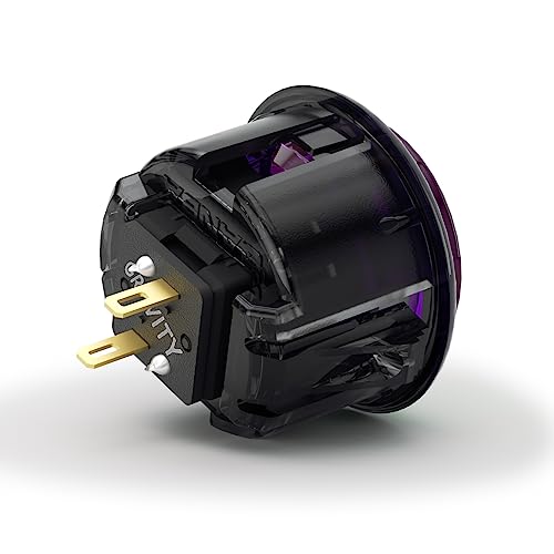 Qanba Gravity KS Mechanical Shafts Silent Pushbutton 30mm Snap-in (Boxed (Clear Black Violet D08(8 pcs) - color: Clear Black Violet D08(8 pcs）