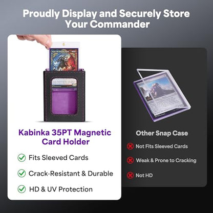 Kabinka Commander Deck Box for MTG with Handle, Multi Deck Case | with Large Dice Tray Fits 400+ Double-Sleeved Cards, 5 IN 1 TCG Card Storage Box, 35PT Card Holder (Black Purple) - color: Black Purple