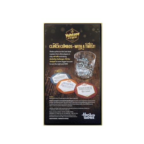 Hasbro Gaming Yahtzee On the Rocks Dice Game | Adult Party Game with Fun Challenges for Ages 21+ | 2 to 6 Players | 20 Mins. | Great Gifts for Adults