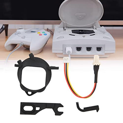 Cuifati 3D Print Console Fan Mount Kit, Mini Brushless Cooling Fan Bracket for DC Gaming Console, Compatible with x10 5V Fans, Silent with GDROM Emulators
