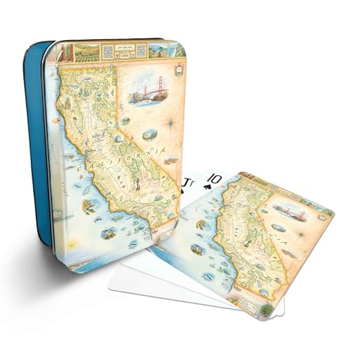 Xplorer Maps California State Map Standard 52-Deck Playing Cards - Official Vegas Poker Size - color: California