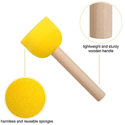 vivinin 90 Pcs Round Sponges Brush Set, Round Sponge Brushes for Painting, Paint Sponges for Acrylic Painting, Painting Tools for Kids Arts and Crafts (4 Sizes) - size: 90 PCS
