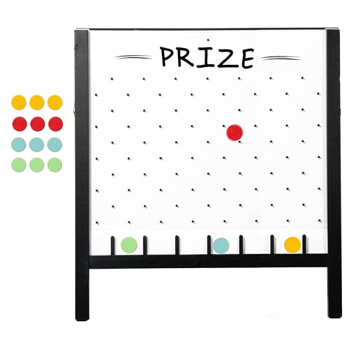 Ilyapa Prize Drop Board, 41x27.5 in - Penny Drop Game, Whiteboard Sign | Wooden A-Frame Whiteboard Sign, Includes 16 Coin Drop Discs & Eraser, Storage Tote - For Trade Shows & Events - color: White, size: 28x41