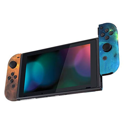 eXtremeRate DIY Replacement Shell Buttons for Nintendo Switch & Switch OLED, Gold Star Universe Soft Touch Housing with Full Set Button for Joycon Handheld Controller - Console Shell NOT Included - color: Gold Star Universe