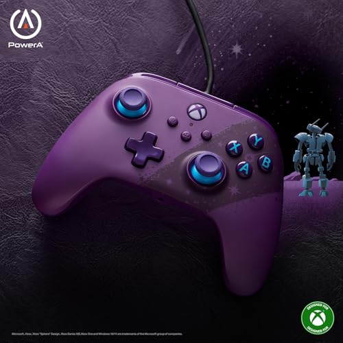 PowerA Advantage Wired Controller for Xbox Series X|S - Celestial Purple, gamepad, hall effect thumbsticks, gaming controller, USB-C, Works with Xbox One, Officially Licensed - style: Celestial Purple