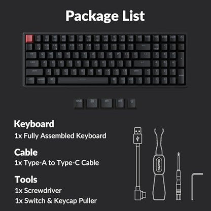 Keychron K4 96% Layout QMK Wireless and Wired Mechanical Keyboard Super Banana Switch, RGB Backlight Aluminum Frame with Shine-Through Double-Shot PBT Keycaps for Mac Windows-Version 3 - color: Keychron Super Banana Switch, size: Version 3