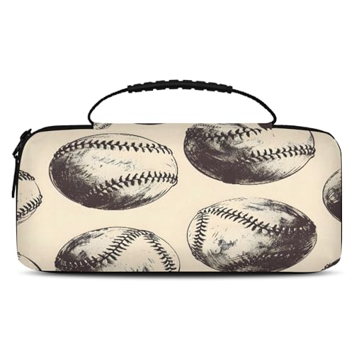 Adornori Retro Baseball Carry Case Compatible with Nintendo Switch 2, with 20 Games Cartridges, Portable Travel Carrying Case Pouch for Accessories & Game Cards - color: Multicolor 20
