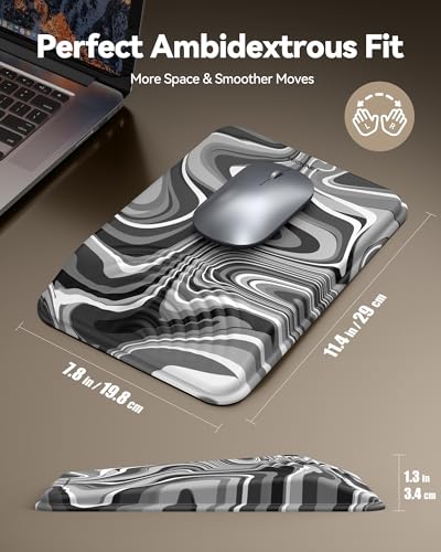 Ergonomic Mouse Pad with Wrist Rest, Mousepad with Wrist Support with Built-in Memory Foam and Ergonomic Slope Design Relieves Carpal Tunnel Syndrome Pain，Desk Computer Office Gaming Mouse Pads - color: Texture