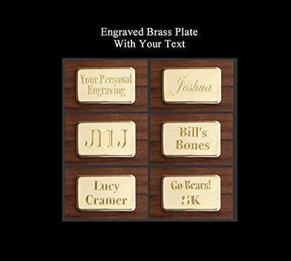 Alex Cramer Double 9 Dominoes Set for Adults with Spinners. Domino Set in Black Walnut Case. Holds 55-Piece Set of Dominoes (Dominos Set) - style: Personalized Spinner Dominoes
