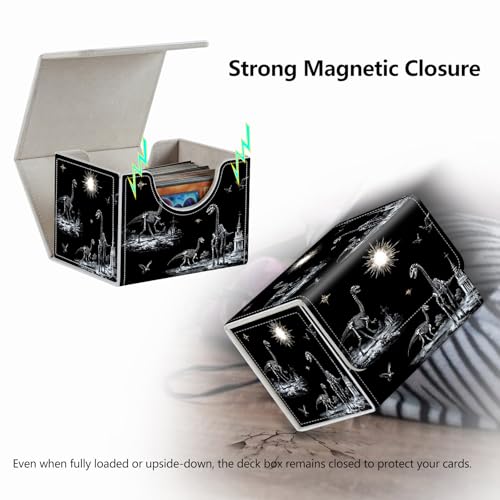 Strong Magnet MTG Demon Deck Box Playing Card Case Magic The Gathering Commander Deck Box Creative Pattern Trading Card Storage Box for Collectible Games (Mysterious Dinosaur Skeleton, 1 pack) - color: Mysterious Dinosaur Skeleton