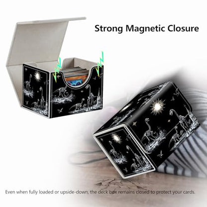 Strong Magnet MTG Demon Deck Box Playing Card Case Magic The Gathering Commander Deck Box Creative Pattern Trading Card Storage Box for Collectible Games (Mysterious Dinosaur Skeleton, 1 pack) - color: Mysterious Dinosaur Skeleton