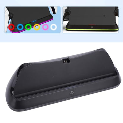 Yoidesu PS Portal Game Console Charger Dock, Stand with RGB Light Effect, Portable Game Console Charge Holder, Station for PS Portal (Black)