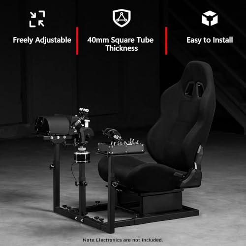 Dardoo Flight Game Cockpit With Blackseat Racing Simulator Mount, Compatible With Thrustmaster T150 HOTAS WARTHOG, Not Included Throttle,Joystick,Pedals
