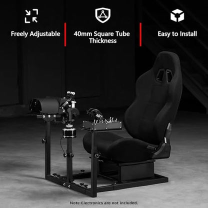 Dardoo Flight Game Cockpit With Blackseat Racing Simulator Mount, Compatible With Thrustmaster T150 HOTAS WARTHOG, Not Included Throttle,Joystick,Pedals