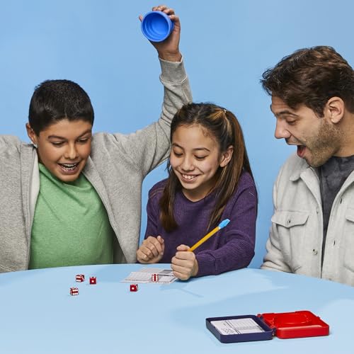 Hasbro Gaming Yahtzee Dice Game | with Collapsible Cup & Storage Case | Fun Family Games for Kids, Teens, Adults | 30 Mins. | 2 or More Players | Ages 8+