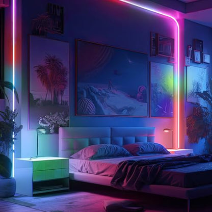 LIFX Supercolor Neon Flex Light Strip, 16ft Bendable RGBW LED Smart Neon, 60 Addressable Color Zones with Polychrome, Wi-Fi No Hub Required, Compatible with Alexa, Google, Apple HomeKit, LFXNEON16 | Matter Certified, Apple Homekit, WiFi 2.4GHz, Polychrome