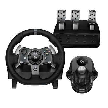 Logitech G920 Driving Force Racing Wheel and Pedals, Force Feedback + Logitech G Driving Force Shifter - Xbox Series X|S, Xbox One and PC, Mac - Black - style: Xbox X|S, Xbox One, PC/Mac