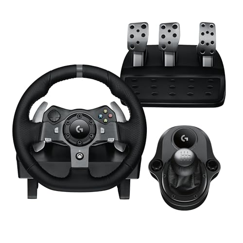 Logitech G920 Driving Force Racing Wheel and Pedals, Force Feedback + Logitech G Driving Force Shifter - Xbox Series X|S, Xbox One and PC, Mac - Black - style: Xbox X|S, Xbox One, PC/Mac