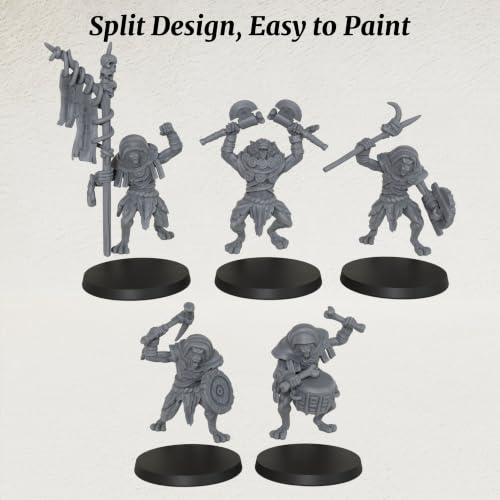 Tabletop Unpainted Miniatures RPG Gift 25mm Scale Werewolf Set AS1032 | 1:64 scale tabletop unpainted miniatures pack; highly detailed fantasy Rpg Figure set for custom hobby painting.