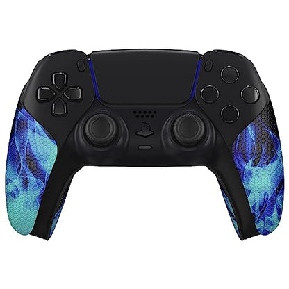 eXtremeRate PlayVital Anti-Skid Sweat-Absorbent Controller Grip for ps5 Controller, Professional Textured Soft Rubber Pads Handle Grips for ps5 Controller - Blue Flame - color: Blue Flame