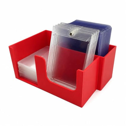 Card Care Lite - Toploader Dispenser Stackable Card Storage Box - Penny Sleeve Holder (Red) - color: Red