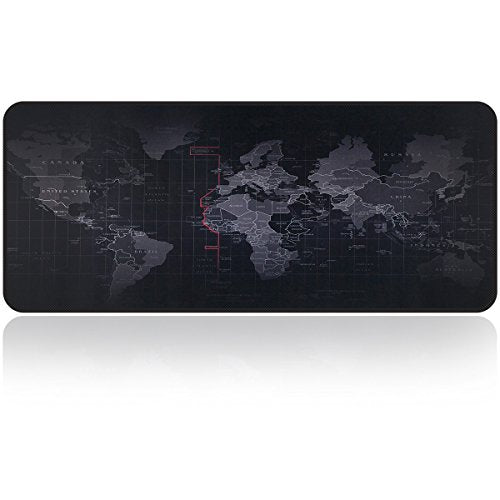 Qisan Large Gaming Mouse Pad Extended Size Mousepad for Computer Desktop PC Laptop 31.5"x11.8"x0.15" Keyboard Pad Desk Pad with Anti-Slip Rubber Base | Large Desk Mat for Keyboard and Mouse-Map - color: Map-2