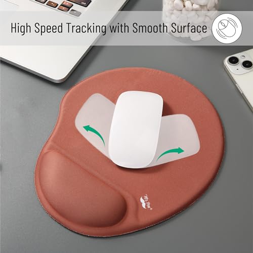 Mr. Pen- Ergonomic Mouse Pad with Wrist Rest | Breathable Fabric with Memory Foam Cushion, Non-Slip Rubber Base, Gel Mouse Pad with Wrist Support - color: Brown