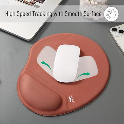Mr. Pen- Ergonomic Mouse Pad with Wrist Rest | Breathable Fabric with Memory Foam Cushion, Non-Slip Rubber Base, Gel Mouse Pad with Wrist Support - color: Brown