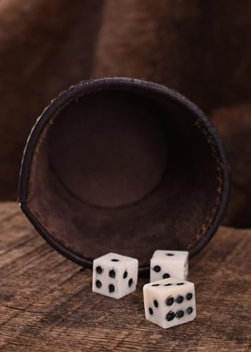 Ulfberth - Viking dice Cup with Embossed Motif - Genuine Leather - Medieval Leather Cup with Engraving (Jelling Style, Brown) - color: Jelling Style, Brown