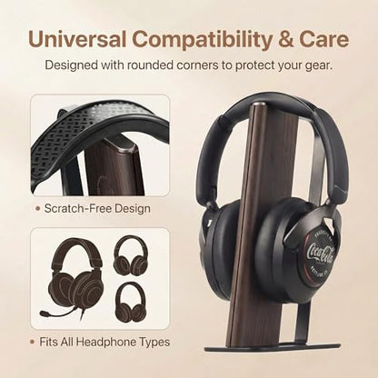 Headphone Stand for Desk, Weighted Base Headset Holder for AirPods Max Sony Bose Beats Sennheiser, Stable Gaming & Studio Earphone Rack, Dark - color: DARK
