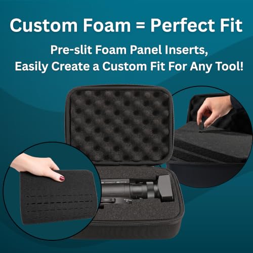 caseling 7.5" x 6.5" x 3.75" Hard Case with 3-Layer Pick and Pluck Foam | 3 pre-scored foam layers, TSA compliant travel case, rigid EVA shell, electronics and tech gear bag, smooth zippers - size: 7.5" x 6.5" x 3.75"