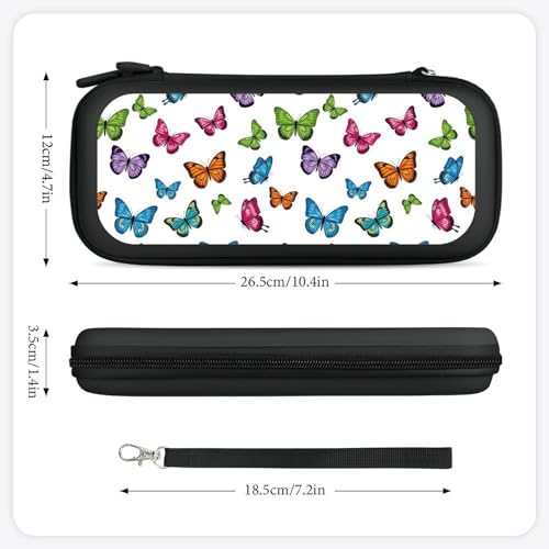 PPIKTC Portable Hard Shell Case Compatible with Nintendo Switch, Shockproof Game Console Holder Bag with Carrying Straps, Beautiful Butterfly - color: Design (202)
