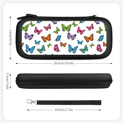 PPIKTC Portable Hard Shell Case Compatible with Nintendo Switch, Shockproof Game Console Holder Bag with Carrying Straps, Beautiful Butterfly - color: Design (202)