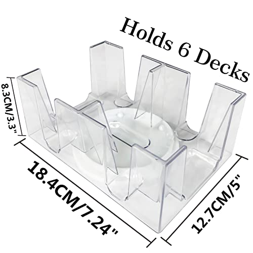 Yuanhe Canasta Playing Card Holder - 6 Deck Revolving Card Tray for Kids & Adults,Rotating Cards Holder for Poker, Canasta, Hand & Foot, Rummy,Go Fish,UNO Games (Pack of 2) - size: 7.24(L) x 5(W) x 3.3(H) inches (Pack of 2)