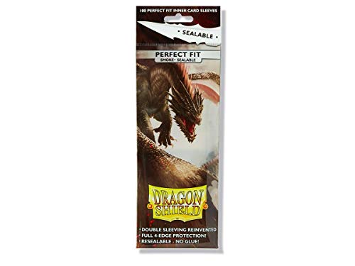 Dragon Shield - Standard Perfect Fit Sealable Sleeves (100 Sleeves) - Smoke - color: Sealable Inner Smoke, size: Standard Size