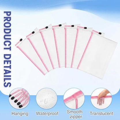 Jetec 32 Pcs Mesh Zipper Bags Bikini Organizer,Pink,5.1 x 4.1 Inch - color: Pink, size: 5.1 x 4.1 Inch